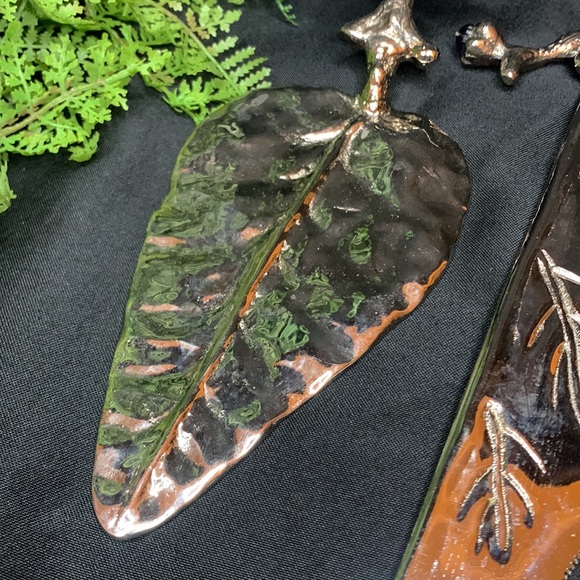 Bombay company amethyst collection silver branch & leaf wedding cake serving set - Picture 5 of 12